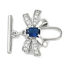 Brass Micro Pave Clear Cubic Zirconia Toggle Clasps KK-K391-20P-1