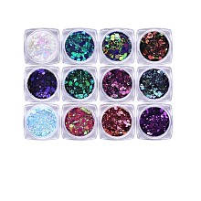 12 Colors Mix Hexagon Festival Chunky Sequins MRMJ-T063-549