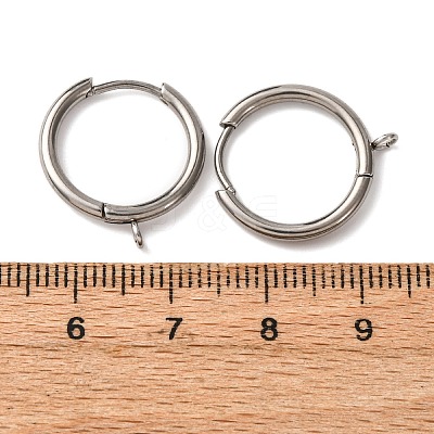 201 Stainless Steel Hoop Earring Findings STAS-D379-06B-P-1