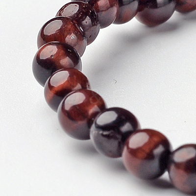 Natural Tiger Eye Round Bead Stretch Bracelets BJEW-L594-B03-1