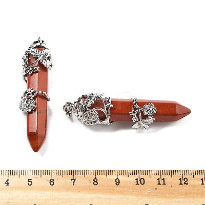 Natural Red Jasper Big Pointed Pendants G-A172-16G-1