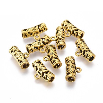 Tibetan Style Alloy Tube Bails PALLOY-L208-007AG-1
