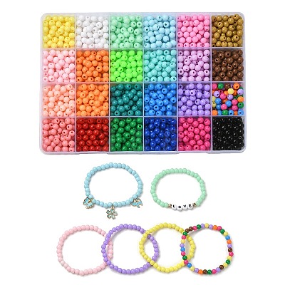 24 Colors Opaque Acrylic Beads MACR-YW0002-95-1