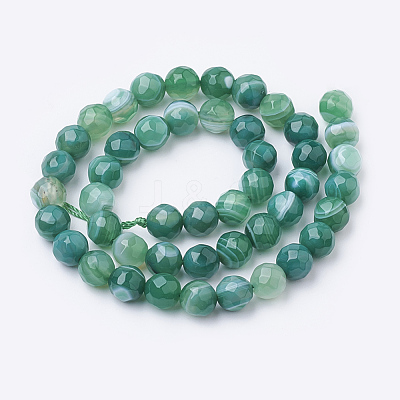 Natural Striped Agate/Banded Agate Beads Strands G-S281-51A-6mm-1