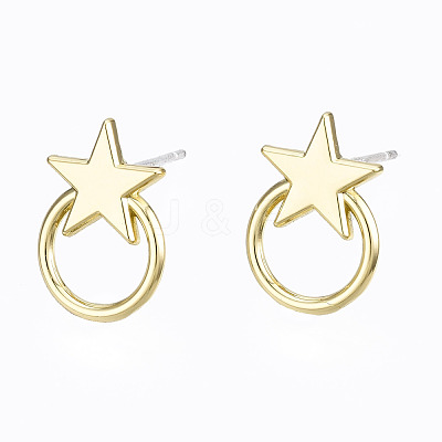 Alloy Stud Earring Findings PALLOY-T064-72LG-RS-1