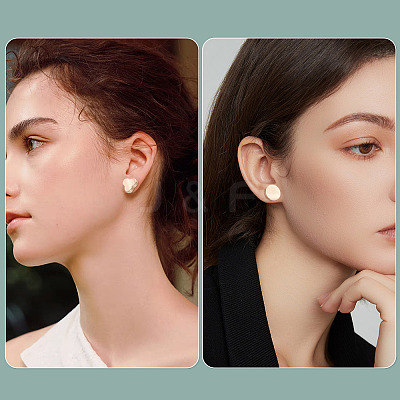 16Pcs 4 Styles Brass Stud Earrings for Women EJEW-TA0001-68-1