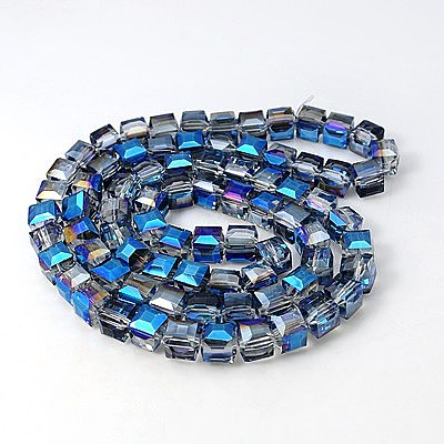 Electorplated Glass Beads EGLA-E006-3N-1