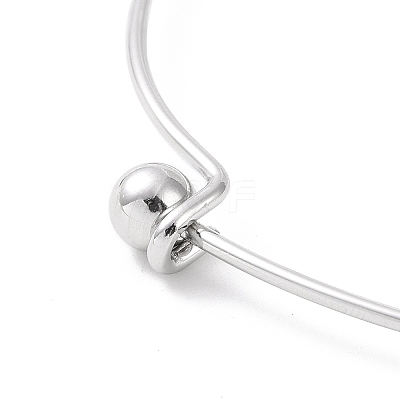 Non-Tarnish Screw End Ball 304 Stainless Steel Wire Bangle BJEW-F435-01P-1