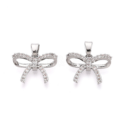 Brass Micro Pave Cubic Zirconia Pendants KK-N264-04P-1