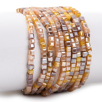 Electroplate Glass Beads Strands EGLA-F121-FR-B04-1