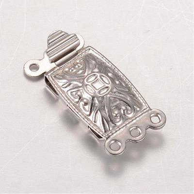 Tarnish Resistant Rectangle 304 Stainless Steel Box Clasps STAS-L183-03-1