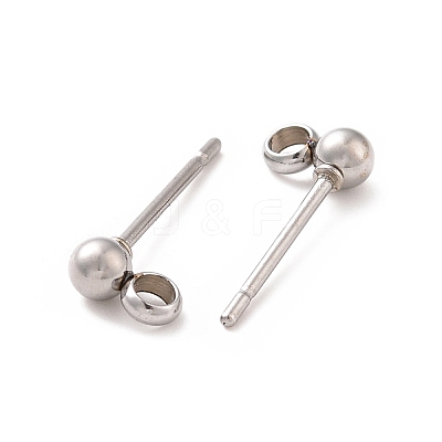 304 Stainless Steel Ear Stud Components STAS-F227-18B-P01-1