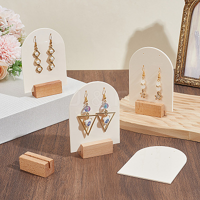 4 Bags Arch Shaped Acrylic Couple Earring Display Stands EDIS-SC0001-15A-1