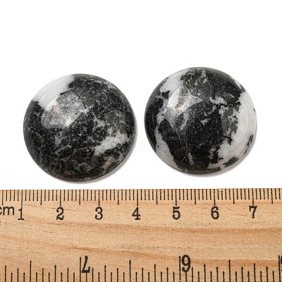 Natural Black Zebra Jasper Cabochons G-C115-02B-19-1