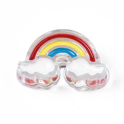 Transparent Acrylic Enamel Beads OACR-N130-026-1