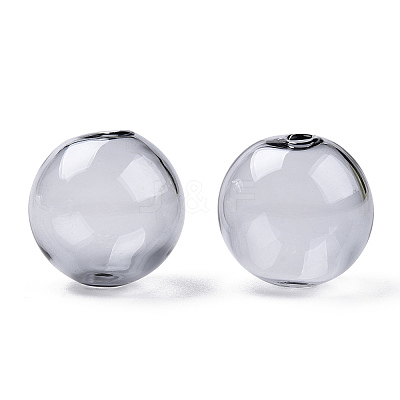 Transparent Blow High Borosilicate Glass Globe Beads GLAA-T003-09G-1
