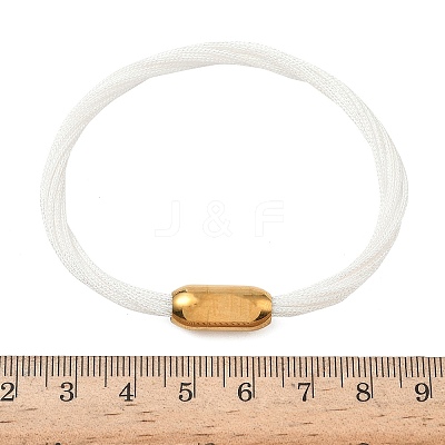 304 Stainless Steel with Polyester Metallic Cord Bracelets for Women BJEW-Z145-01G-32-1