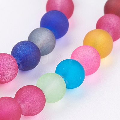 Frosted Glass Beads Strands FGLA-MSMC001-03-1