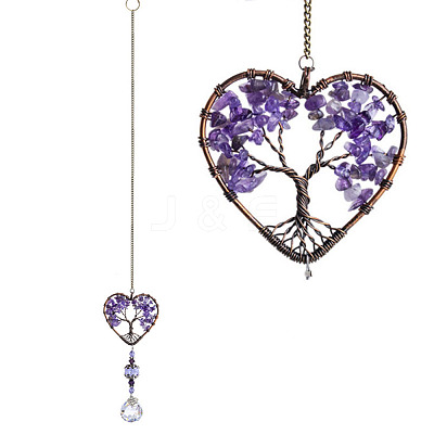 Glass Pendant Decorations TREE-PW0003-07H-1