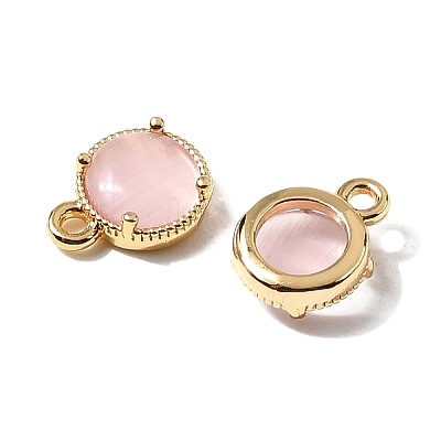 Flat Round Brass Charms KK-D024-03D-G-1