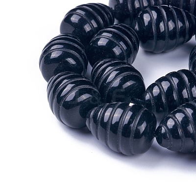 Natural Dyed & Heated Black Onyx Beads Strands G-G263-M4-06-1