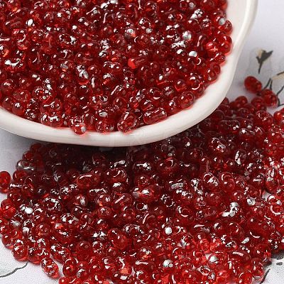 Spray Painted Glass Seed Beads SEED-F005-06A-05-1