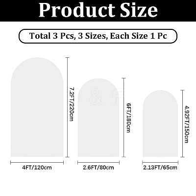 3Pcs 3 Styles Polyester Wedding Arch Cover Cloth FEPA-CN0001-01A-1