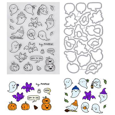1Pc Halloween Theme PVC Plastic Clear Stamps DIY-CP0008-83-1