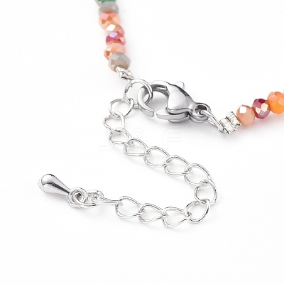 Faceted Glass Beaded Necklaces NJEW-JN02553-1