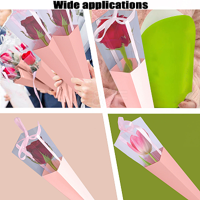 Cone Iridescent Paper Single Rose Packaging Gift Boxes CON-WH0085-50B-1