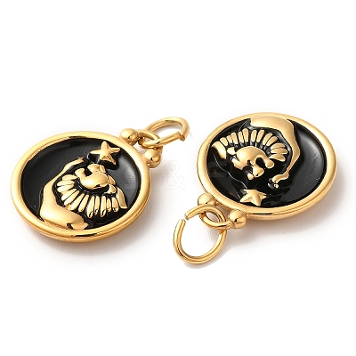 Ion Plating(IP) 304 Stainless Steel Enamel Pendants STAS-A080-43G-07-1