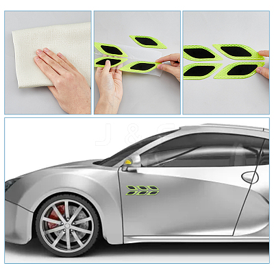 3 Sets 3 Colors Leaf Shape Resin Car Door Protector Anti-collision Strip Sticker STIC-FH0001-15A-1