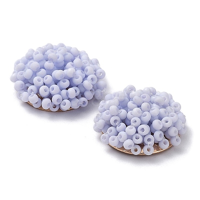 Glass Seed Beaded Cabochons FIND-G058-02D-1