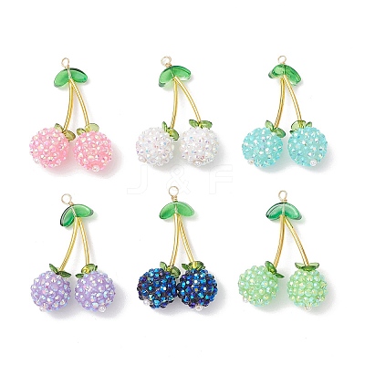 AB Color Opaque Resin Pendants PALLOY-JF04067-1