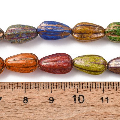 Painted Glass Beads Strands GLAA-B037-06-1