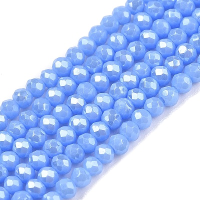 Electroplate Glass Beads Strands EGLA-A044-P1mm-A17-1