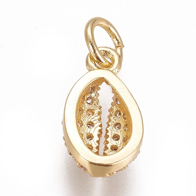 Brass Micro Pave Cubic Zirconia Charms ZIRC-E145-80G-1