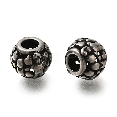304 Stainless Steel European Beads STAS-D191-12F-AS-1