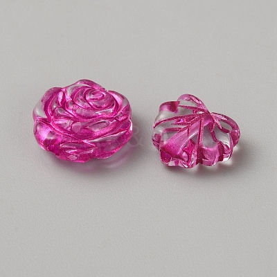 Fuchsia Transparent Acrylic Beads TACR-WH0021-19-1-1