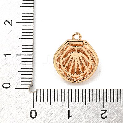 Beach Theme Brass Micro Pave Clear Cubic Zirconia Pendants KK-Z072-04KCG-01-1