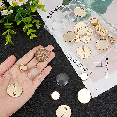 DIY Blank Dome Brooch Making Kit DIY-BBC0001-37-1