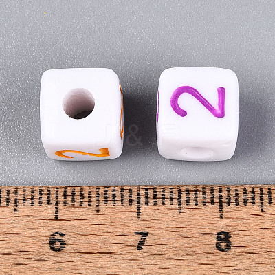 Opaque Acrylic European Large Hole Beads SACR-N020-01A-03-1