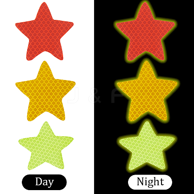 30Pcs 6 Styles Star & Arrow Waterproof PET Warning Stickers STIC-GF0001-20-1