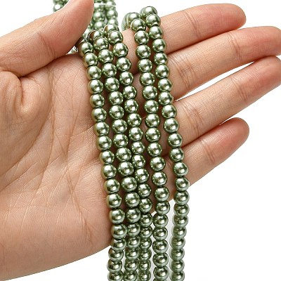 Eco-Friendly Dyed Glass Pearl Bead Strands HY-A008-6mm-RB115-1