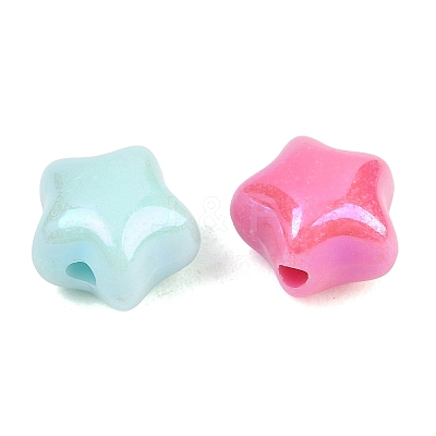 Plating Opaque Acrylic Beads OACR-D042-01-1