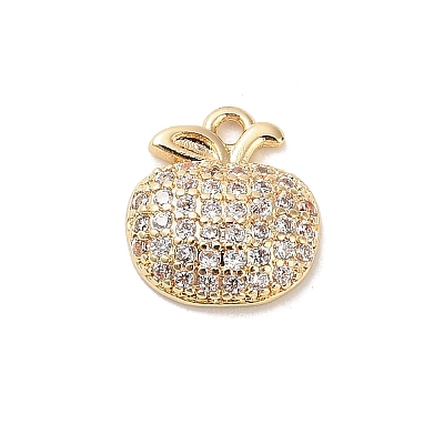 Brass Micro Pave Cubic Zirconia Charms KK-D427-05C-G-1