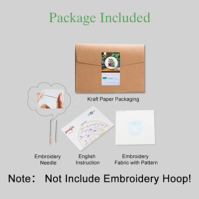Cactus Pattern DIY Embroidery Starter Kits DIY-P077-097-1