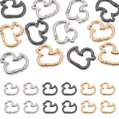 12Pcs 3 Colors Alloy Spring Gate Rings FIND-TA0010-06-1