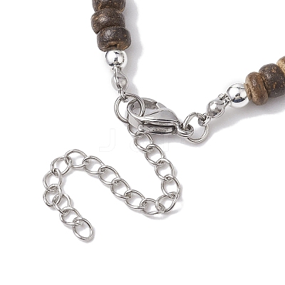 Natural Wenge Wood Pendant Necklaces NJEW-JN04791-02-1