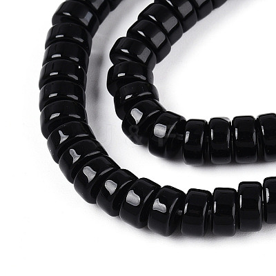 Opaque Solid Color Glass Beads Strands GLAA-N026-3x6mm-11-1
